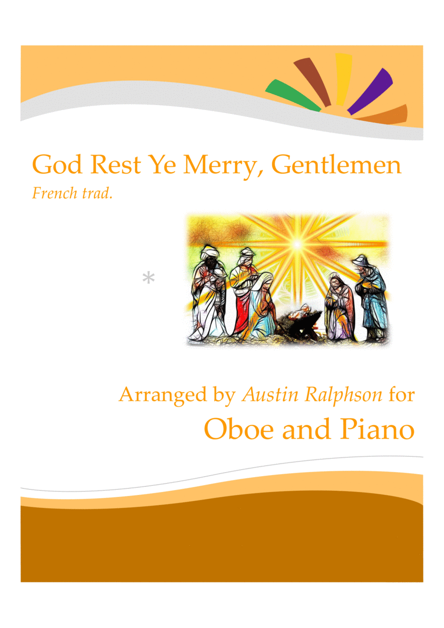 God Rest Ye Merry Gentlemen for oboe solo - with FREE BACKING TRACK and piano play along Piano scores gallery preview page 1