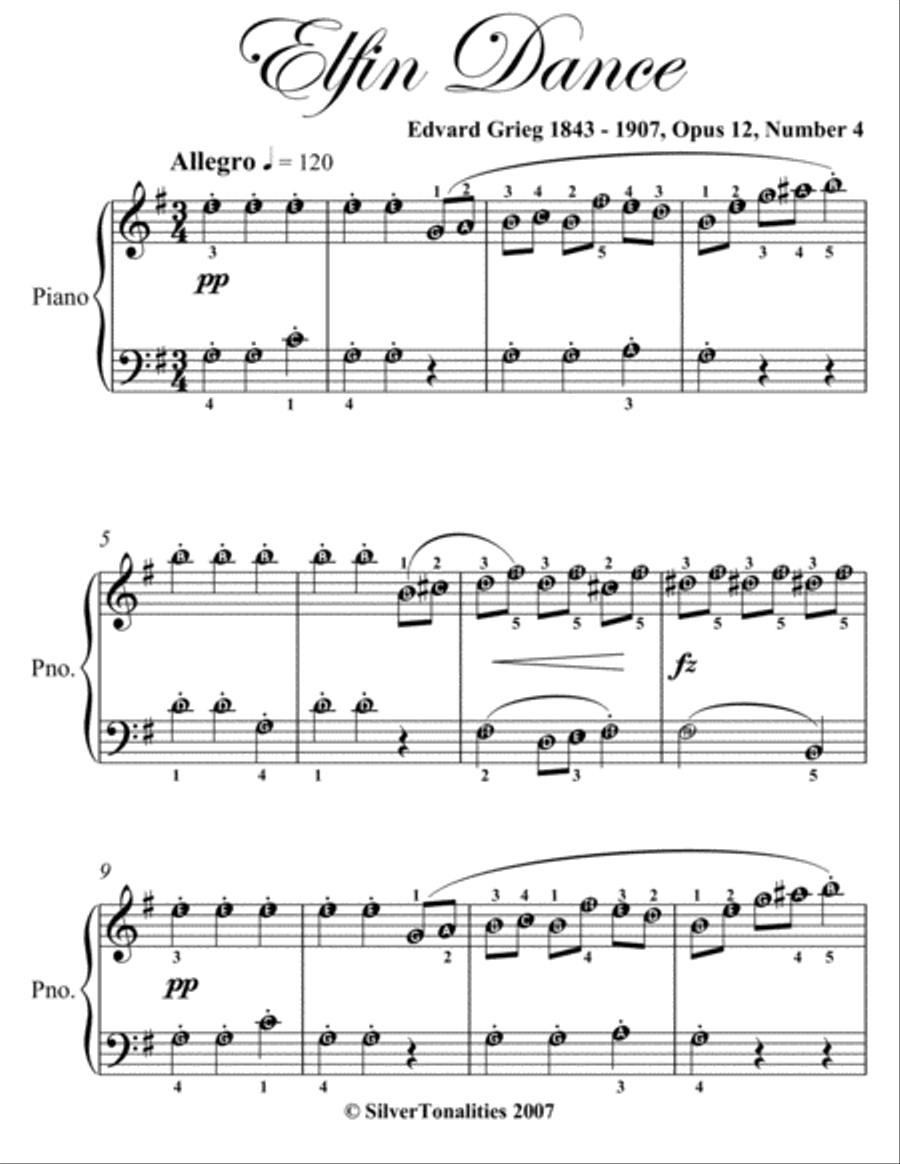Elfin Dance Opus 12 Number 4 Easy Piano Sheet Music Easy Piano scores gallery preview page 2