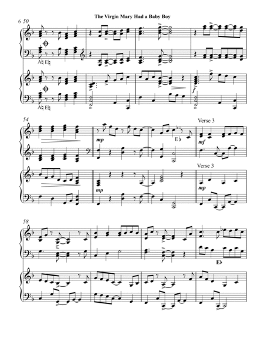 The Virgin Mary Had a Baby Boy, Harp Duet Celtic Harp scores gallery preview page 6