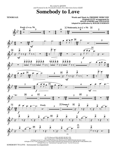 Somebody To Love (arr. Roger Emerson) - Tenor Sax