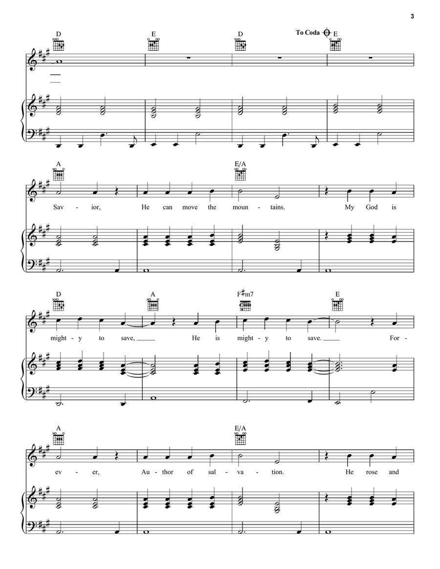 Mighty To Save Guitar scores gallery preview page 3