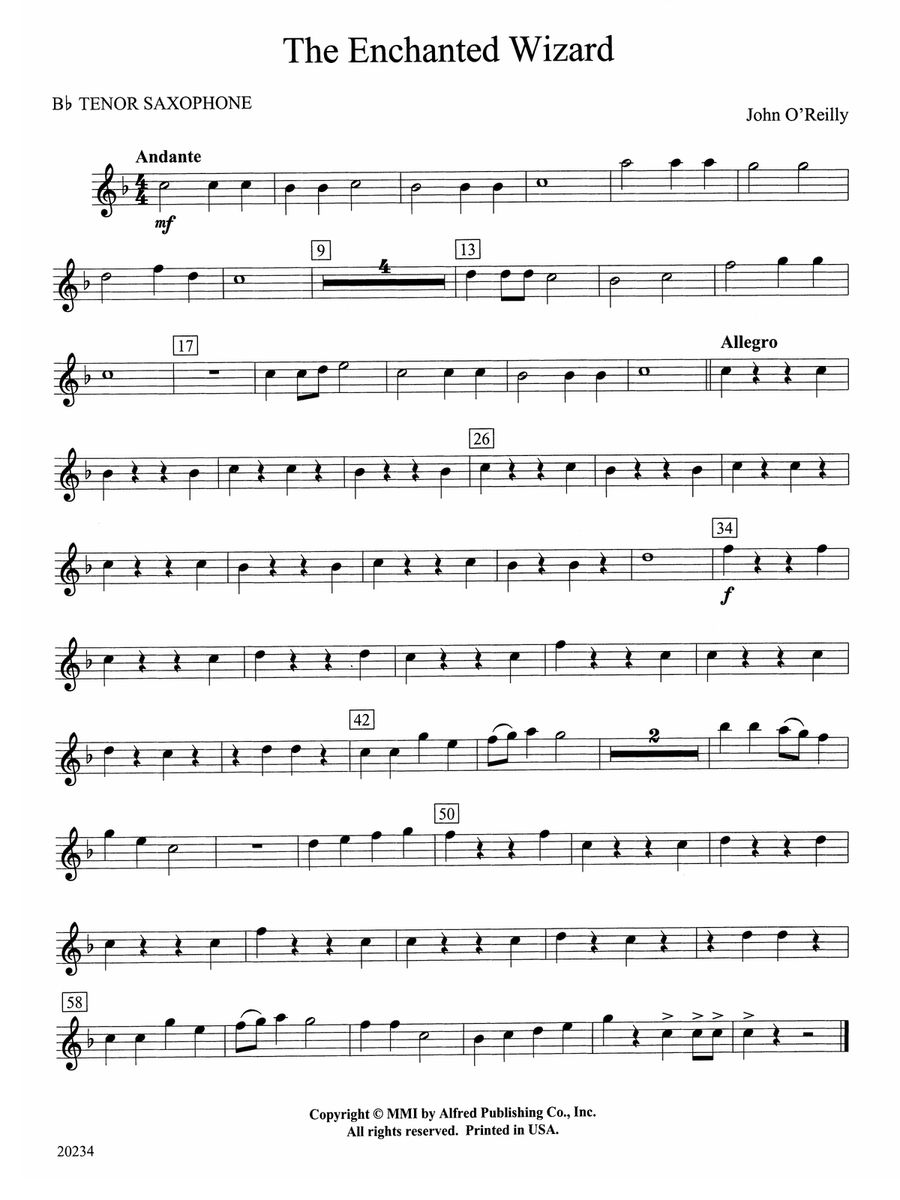 The Enchanted Wizard: B-flat Tenor Saxophone