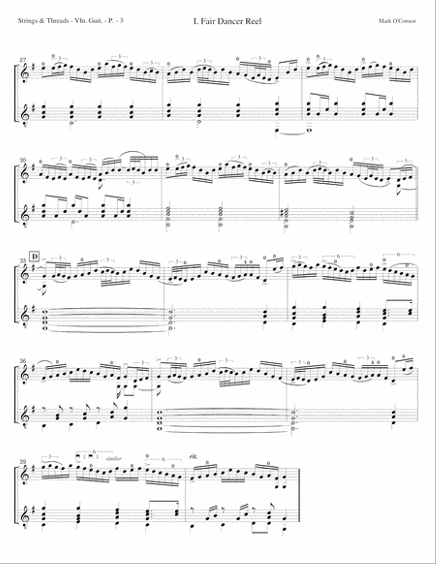 Strings & Threads Suite (score - adapted for violin and guitar) String Duet scores gallery preview page 6