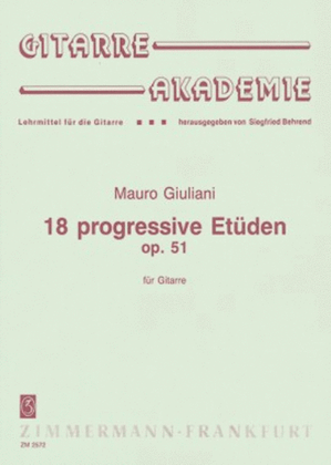 Book cover for 18 Progressive Etudes Op. 51