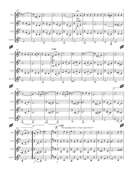 Sing-along Medley #1 (for Clarinet Quartet) (C Concert Version) image number null