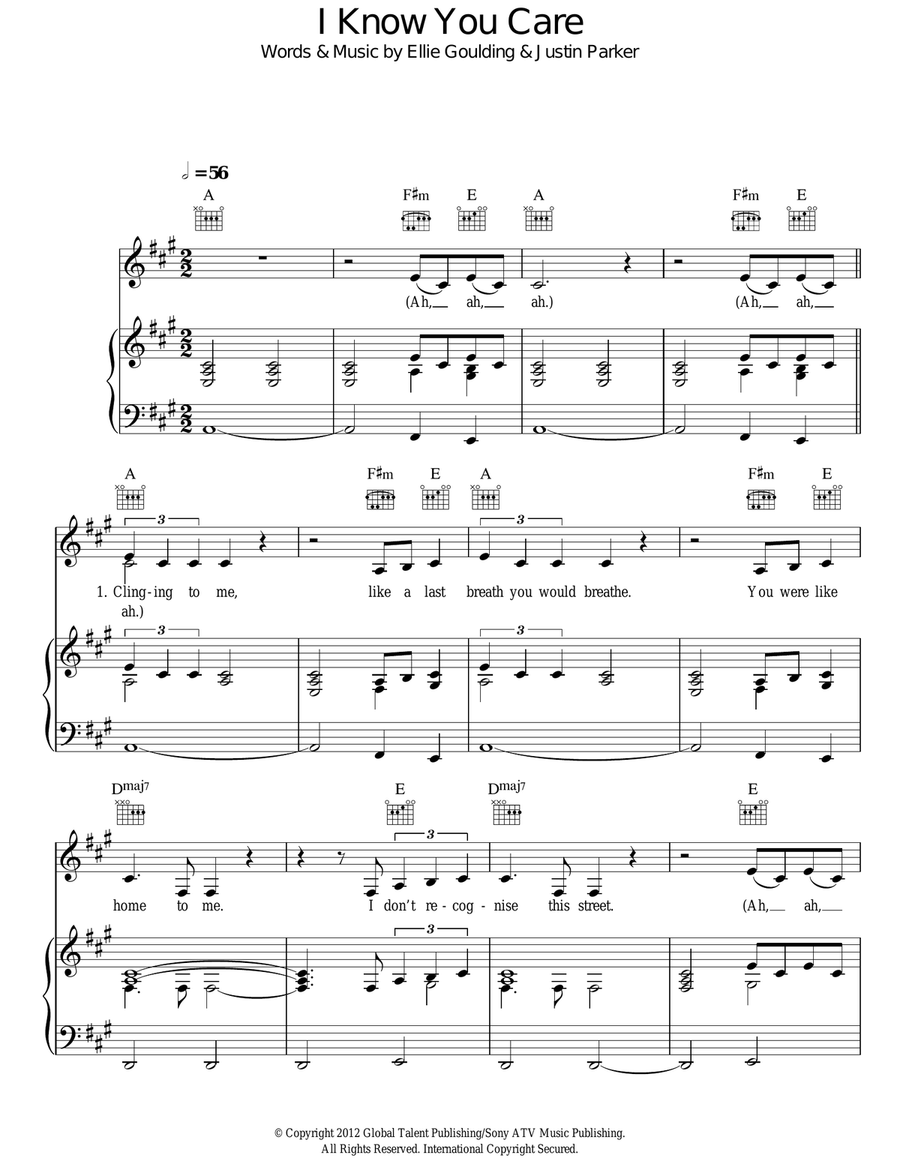 I Know You Care Acoustic Guitar scores gallery preview page 1