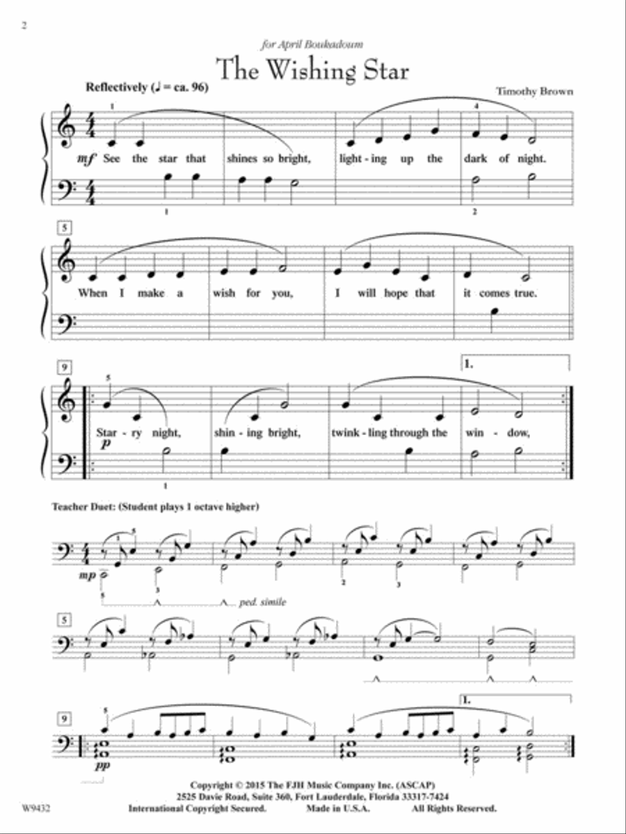 The Wishing Star (NFMC) Easy Piano scores gallery preview page 3