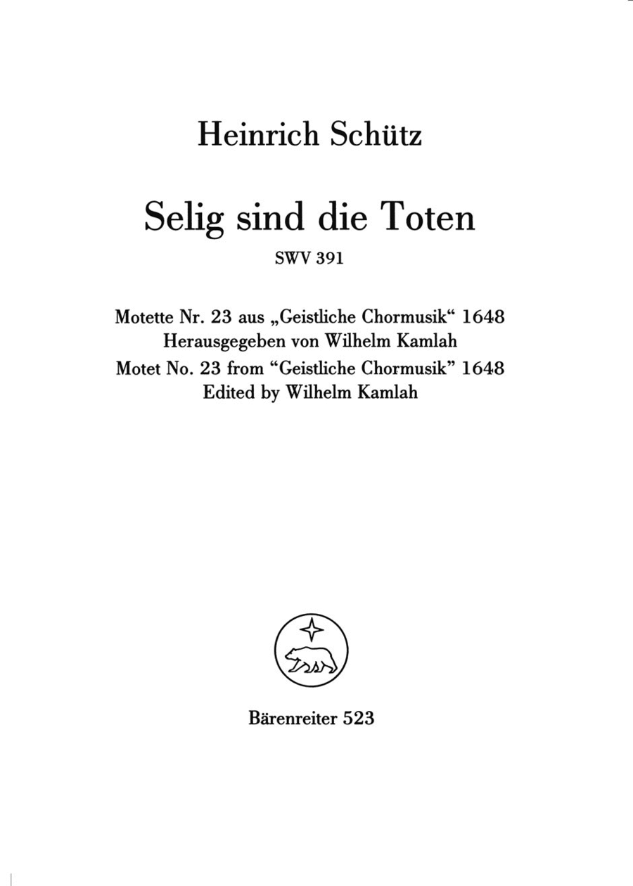 Selig sind die Toten SWV 391 Mixed Choir scores gallery preview page 1