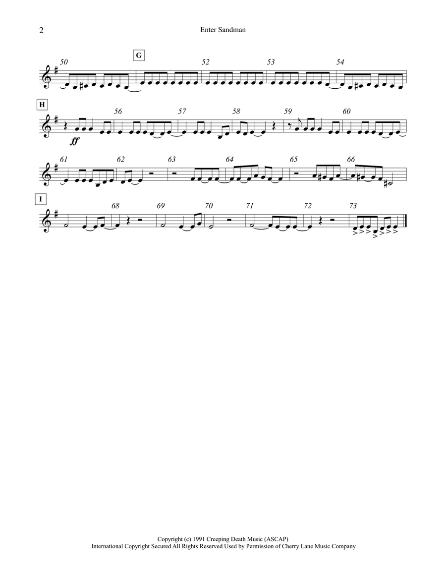 Enter Sandman String Quartet scores gallery preview page 2