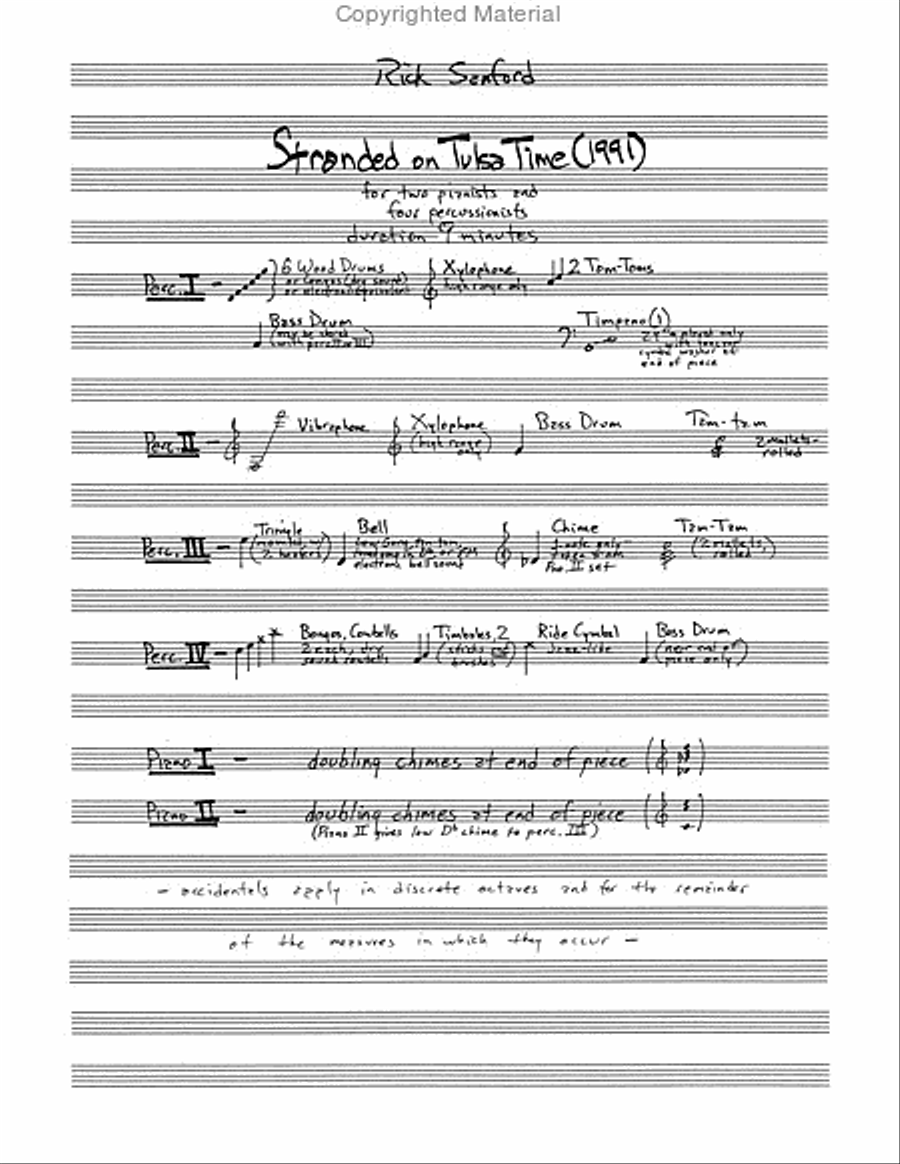 Stranded on Tulsa Time Stranded on Tulsa Time Percussion Ensemble scores gallery preview page 2