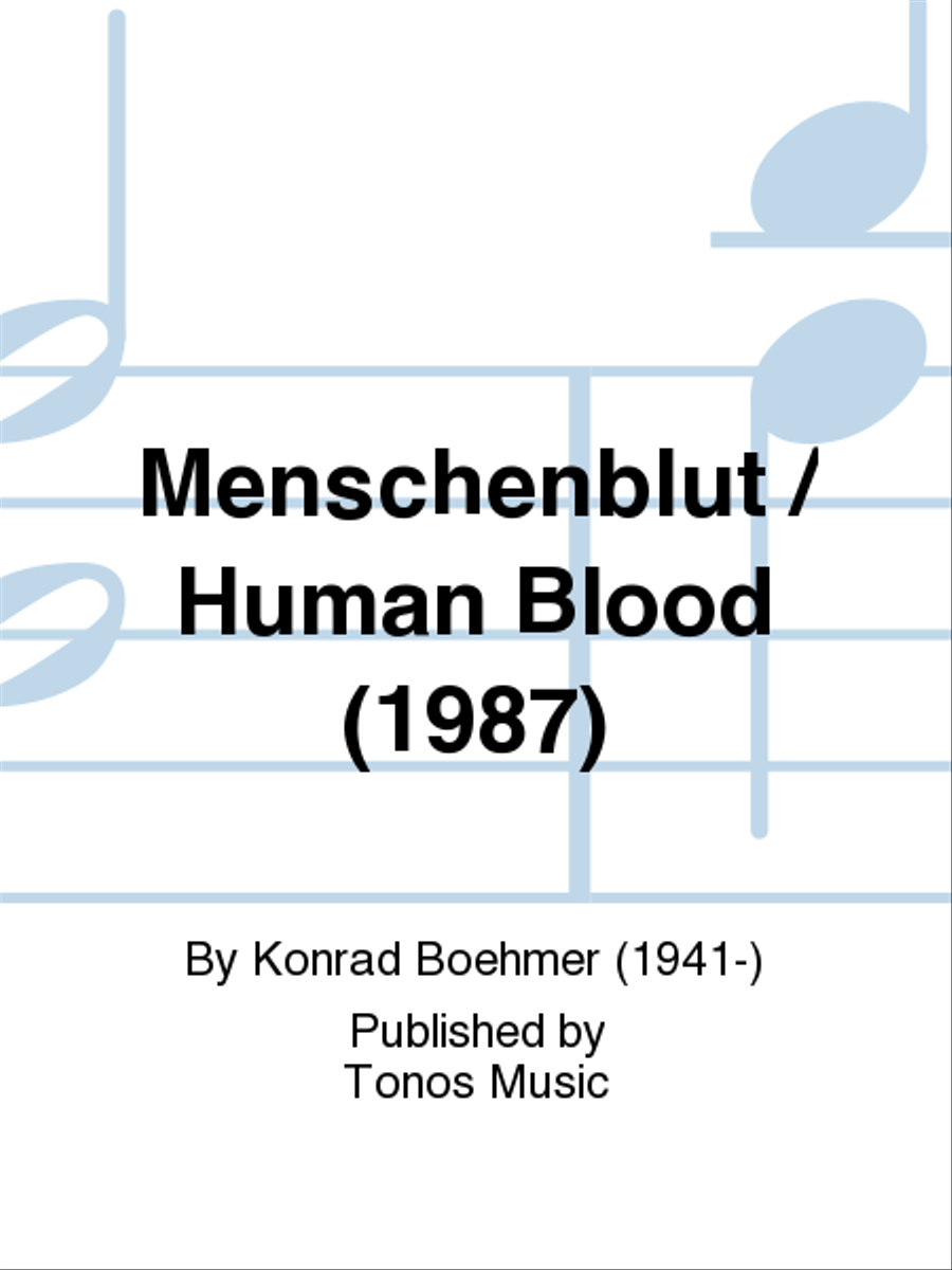 Menschenblut / Human Blood (1987)