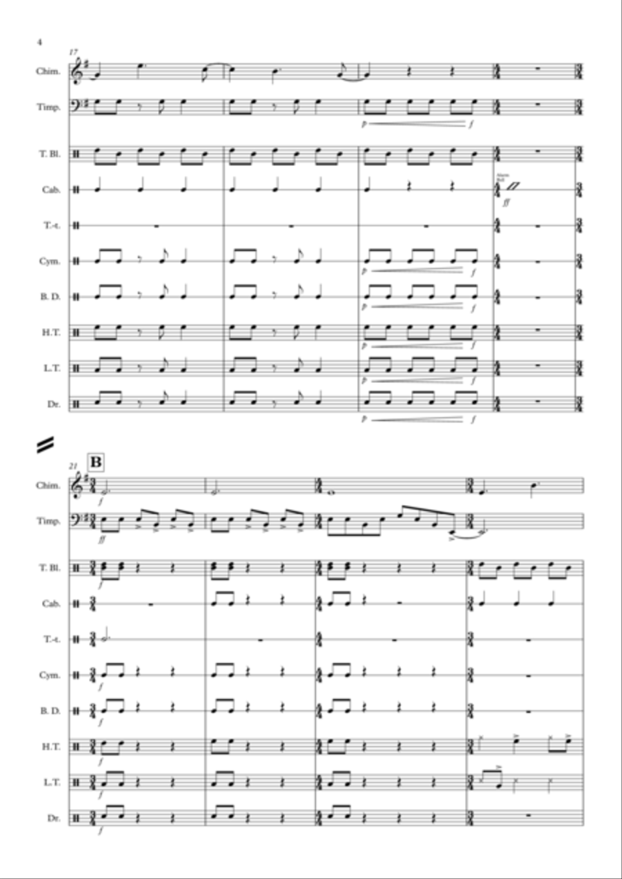 Just Like Clockwork Percussion Ensemble scores gallery preview page 4