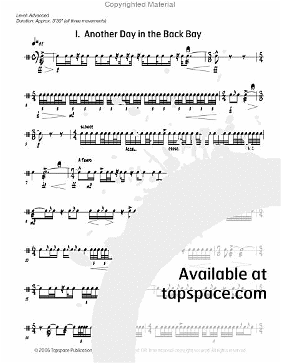 Lonely City Suite Percussion scores gallery preview page 3