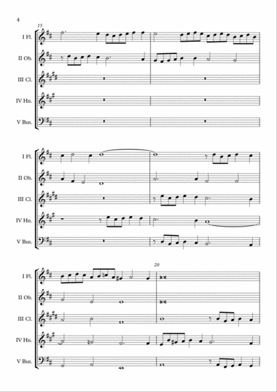 Canzon III a 4 Ch.188 (Giovanni Gabrieli) Wind Quintet arr. Adrian Wagner Woodwind Quintet scores gallery preview page 4