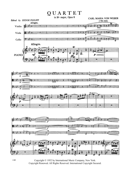 Quartet In B Flat Major, Opus 8