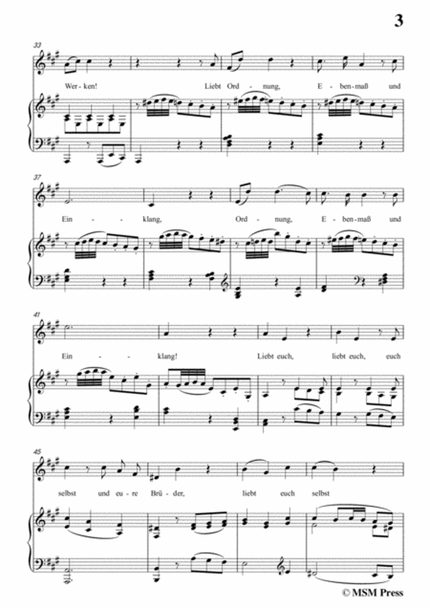 Mozart-Die ihr des unermeβlichen weltalls,in A Major,for Voice and Piano image number null