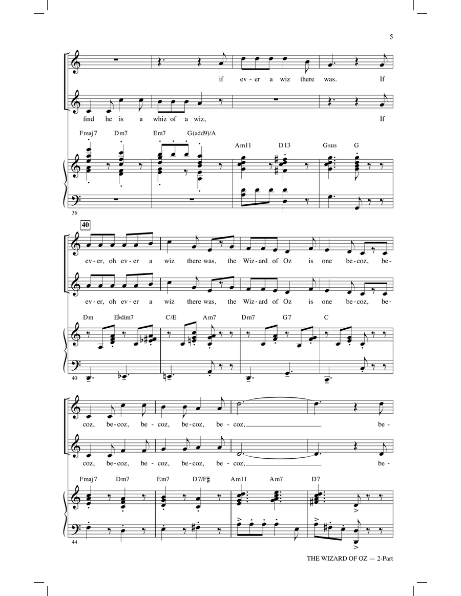 The Wizard of Oz (Choral Medley) 2-Part scores gallery preview page 4