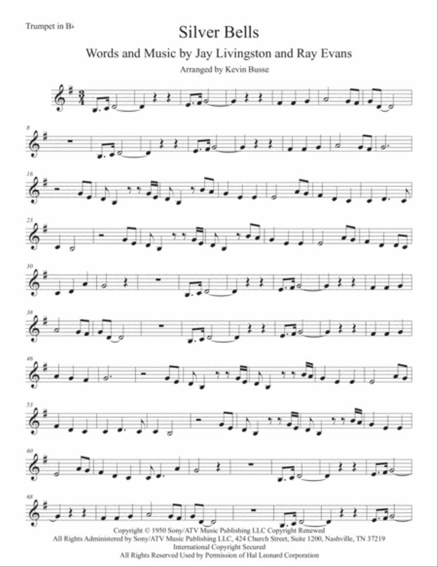 Silver Bells Silver Bells Trumpet Solo scores gallery preview page 1