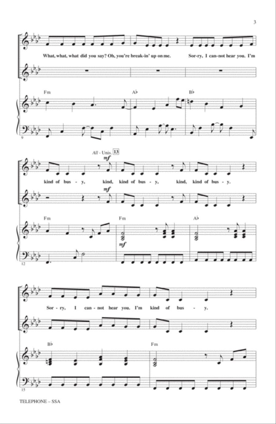 Telephone SSA scores gallery preview page 2