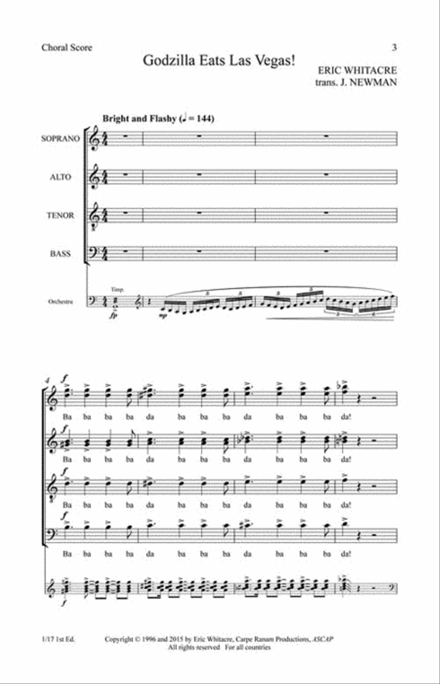 Godzilla Eats Las Vegas! – Opt. Choral Part 4-Part scores gallery preview page 2