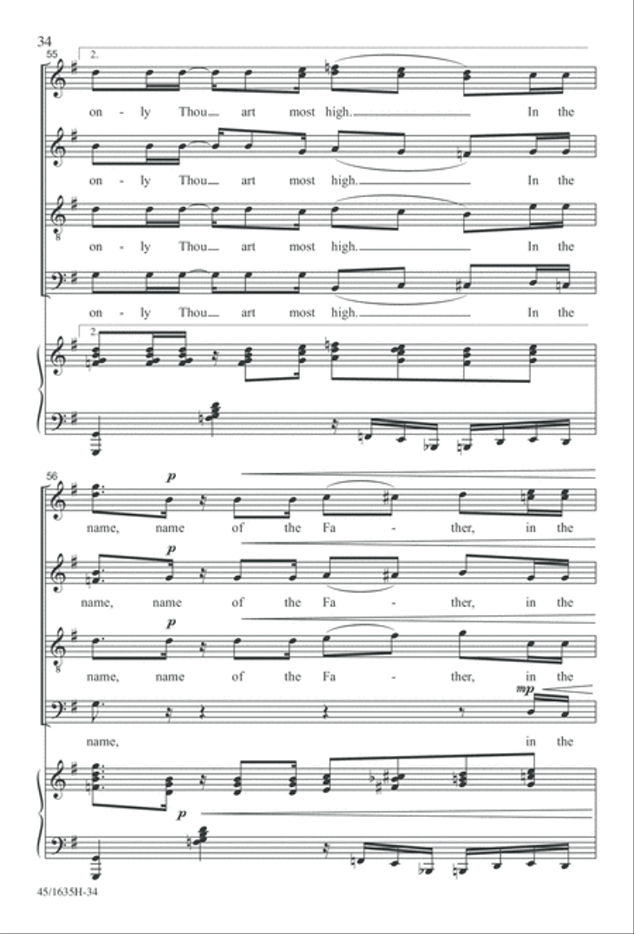 Mass: A Celebration of Love and Joy 4-Part scores gallery preview page 34