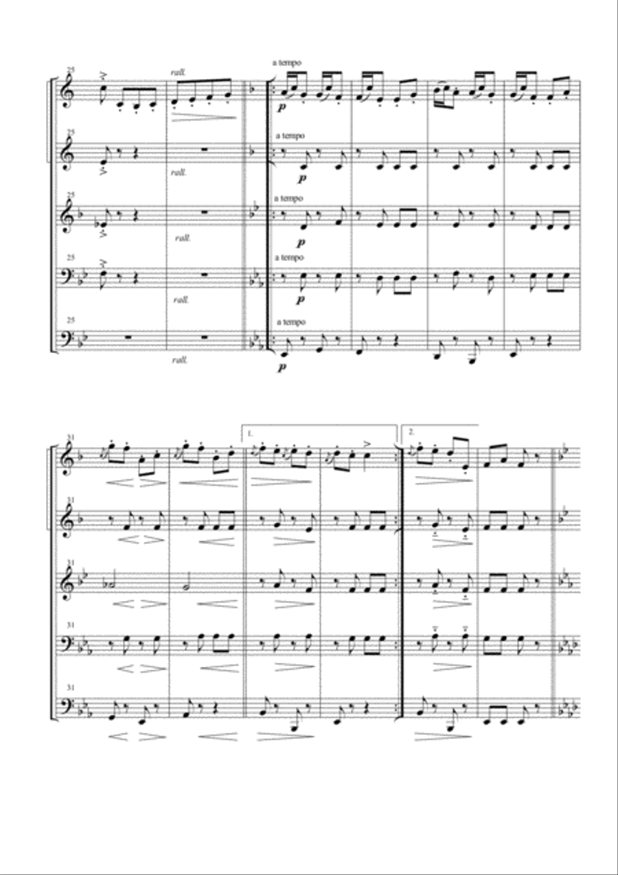 Annen-Polka for Brass Quintet Brass Quintet scores gallery preview page 3