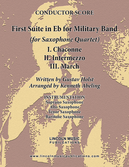 Holst - First Suite for Military Band in Eb (for Saxophone Quartet SATB) image number null