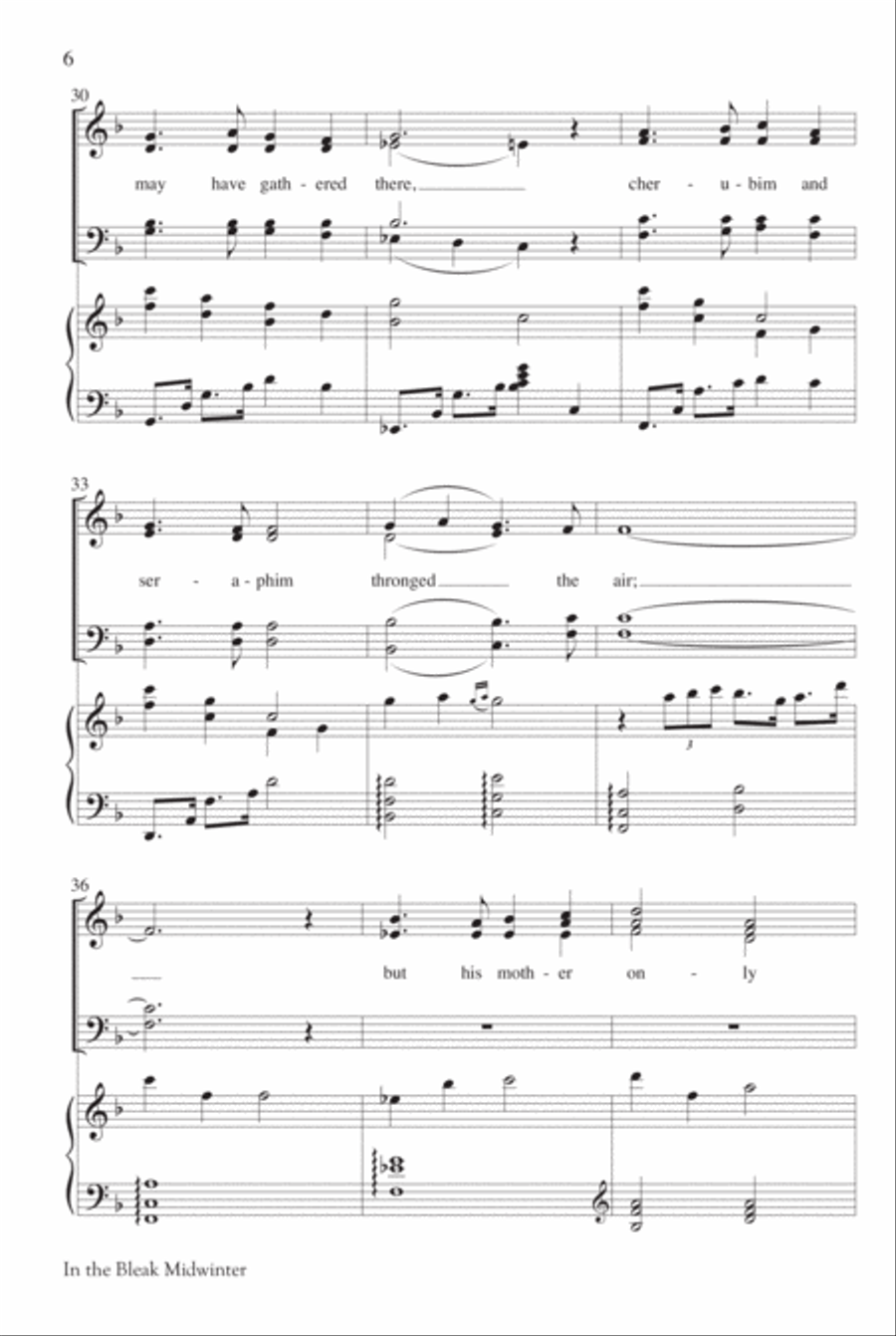 In the Bleak Midwinter 4-Part scores gallery preview page 6