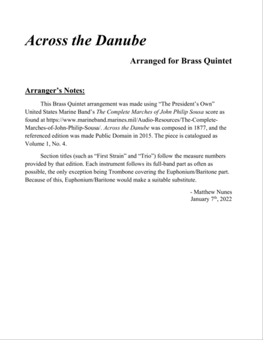 Across the Danube Chamber Music scores gallery preview page 2
