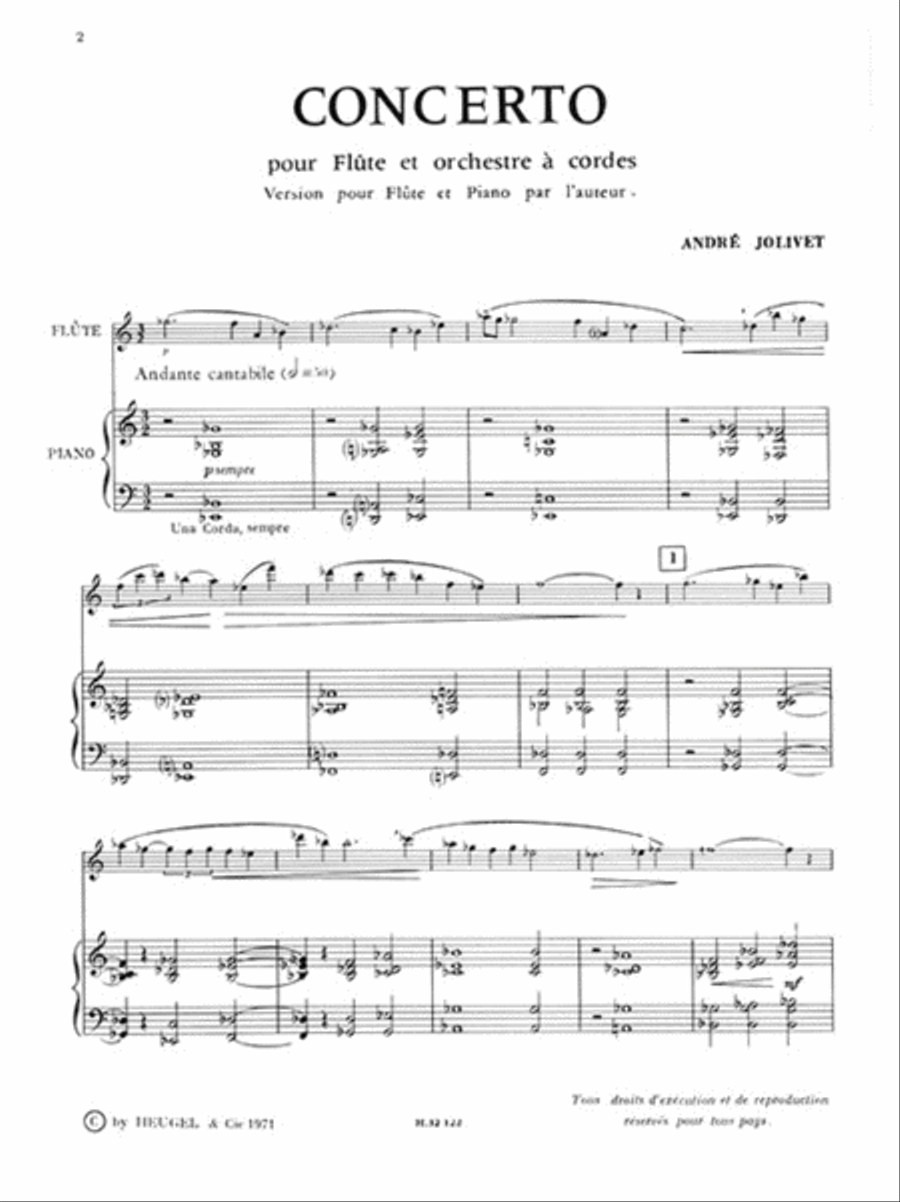 Andre Jolivet - Concerto Pour Flute Et Orchestre A Cordes (version Pour Flute Et Piano) String Orchestra scores gallery preview page 2