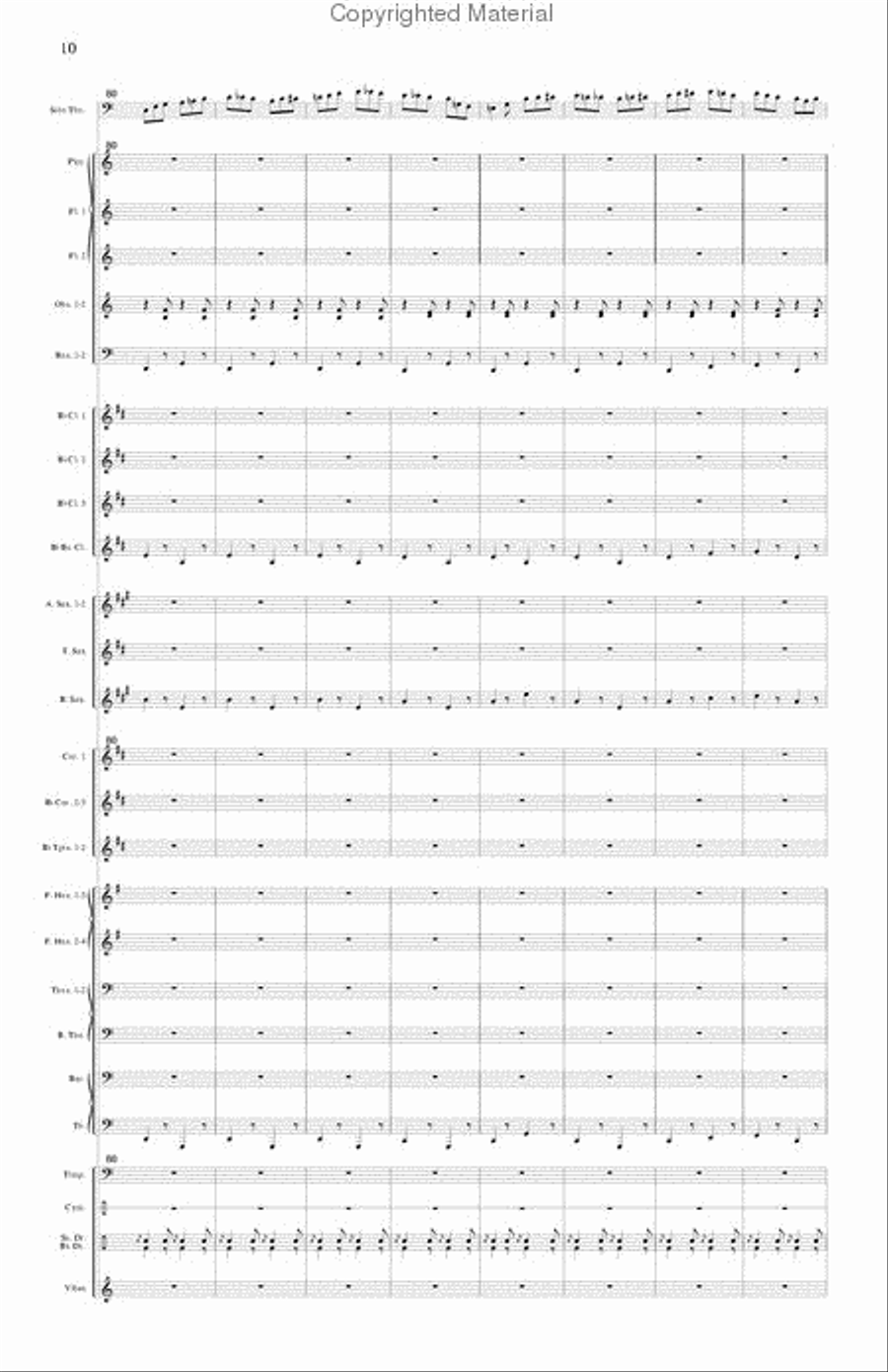 Seventy-Six Trombones (trombone and concert band) Concert Band scores gallery preview page 11