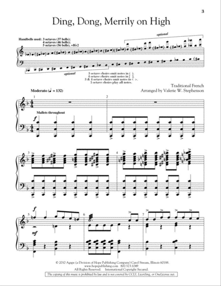 Ding, Dong, Merrily on High 5-Octaves scores gallery preview page 9