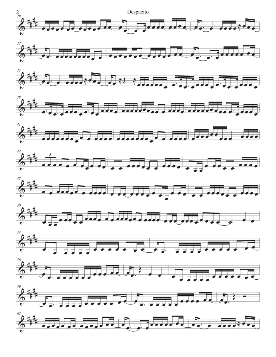 Despacito Trumpet Solo scores gallery preview page 2