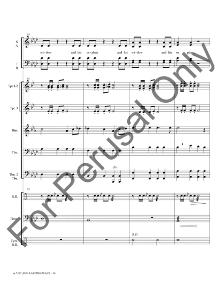 A Just And Lasting Peace (Brass and Percussion Score/Parts) Choir scores gallery preview page 15