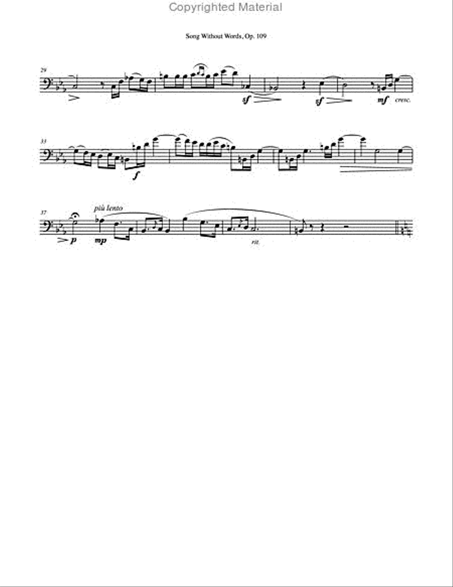 Song Without Words, Op. 109 for Euphonium & Piano Euphonium scores gallery preview page 3
