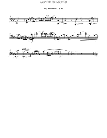 Song Without Words, Op. 109 for Euphonium & Piano