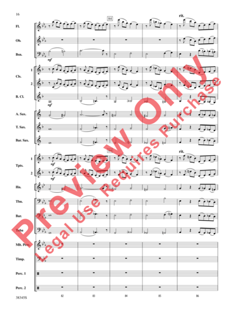 Grand Canyon Suite, Themes from Concert Band scores gallery preview page 17