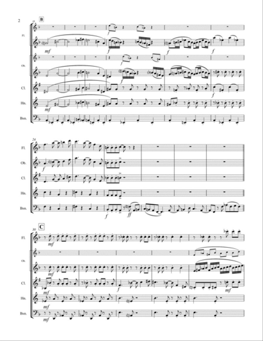 Theme From The Simpsons TM from the Twentieth Century Fox Television Series THE SIMPSONS Woodwind Quintet scores gallery preview page 3