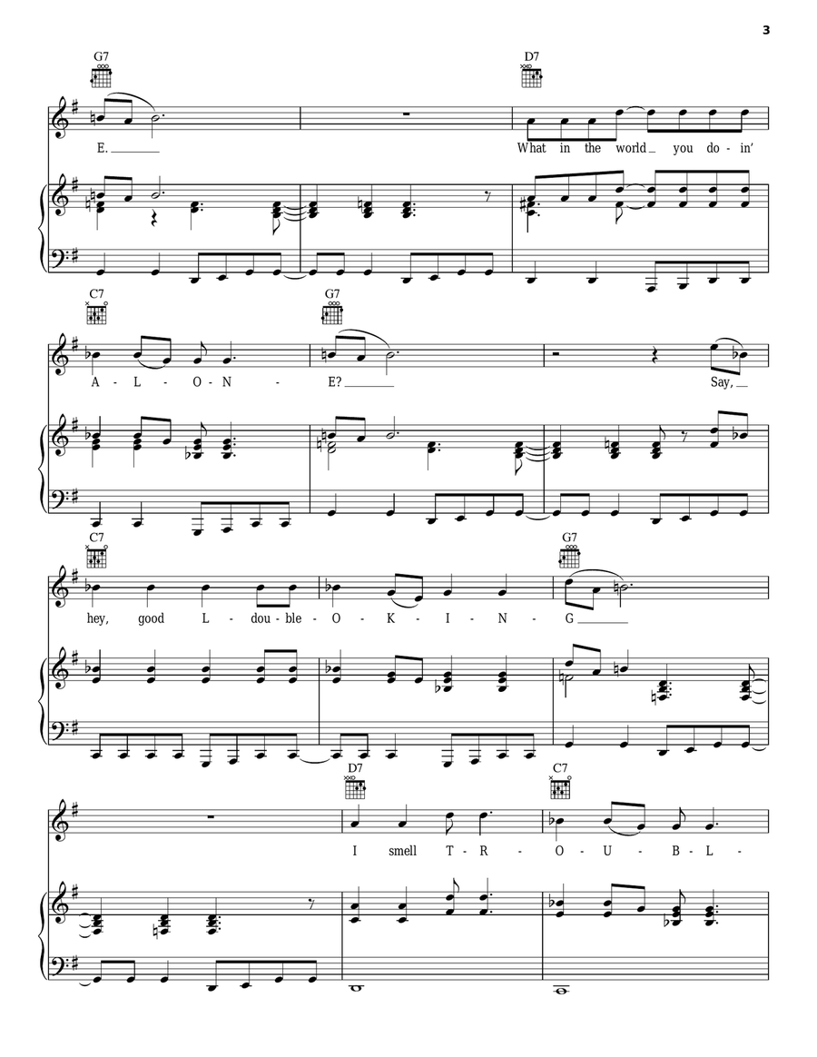 T-R-O-U-B-L-E Piano, Vocal, Guitar scores gallery preview page 3