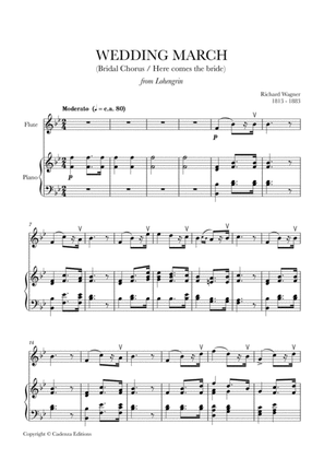 Wedding March (Bridal Chorus - Here comes the Bride) for Flute and Piano