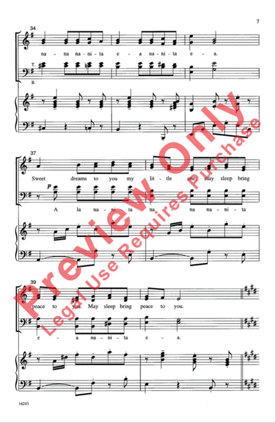 A La Nanita Nana A La Nanita Nana 4-Part scores gallery preview page 7