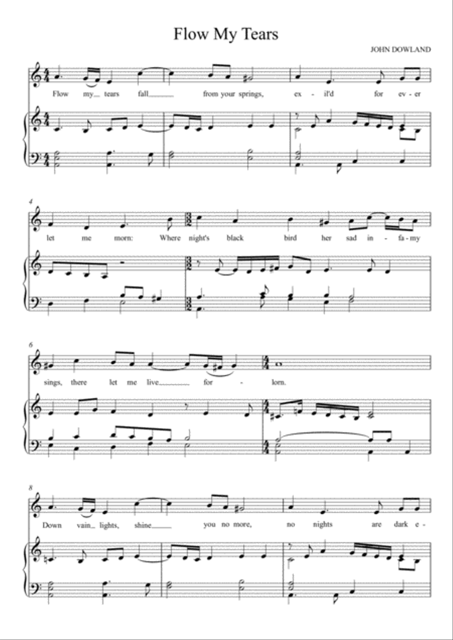 Flow My Tears (A Minor) Voice scores gallery preview page 2