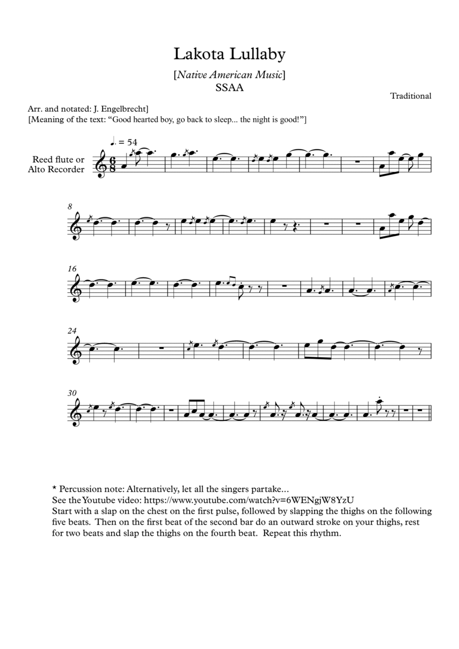 Lakota Lullaby SSA scores gallery preview page 1