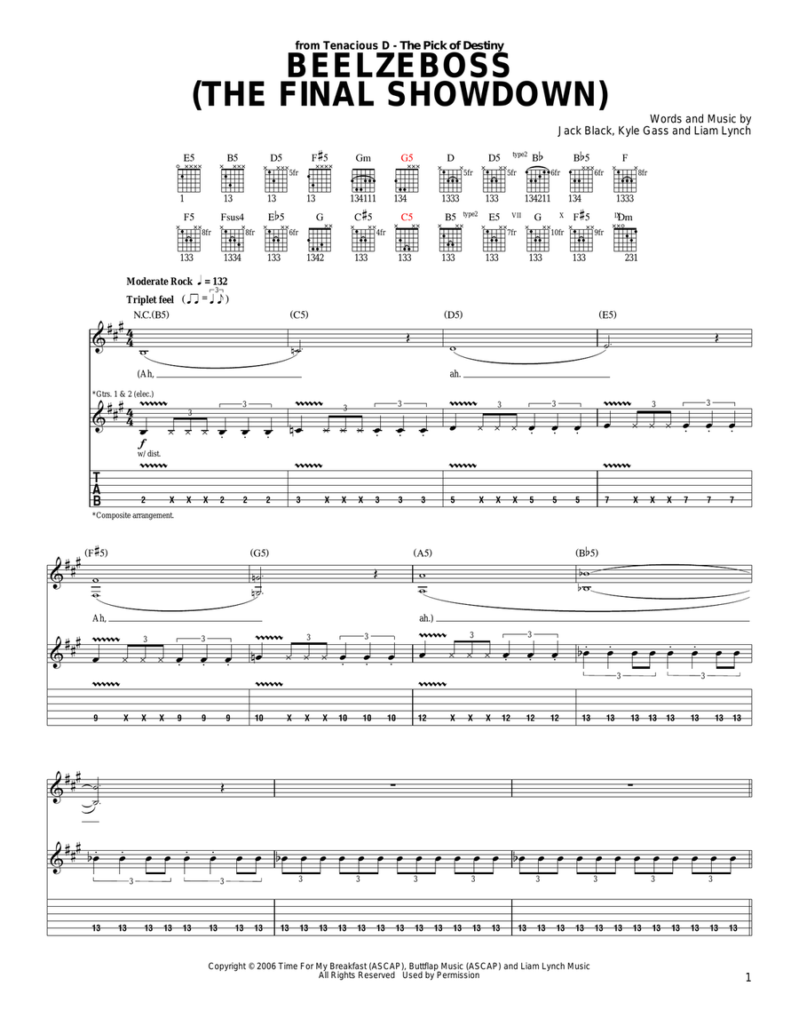 Beelzeboss (The Final Showdown) Acoustic Guitar scores gallery preview page 1