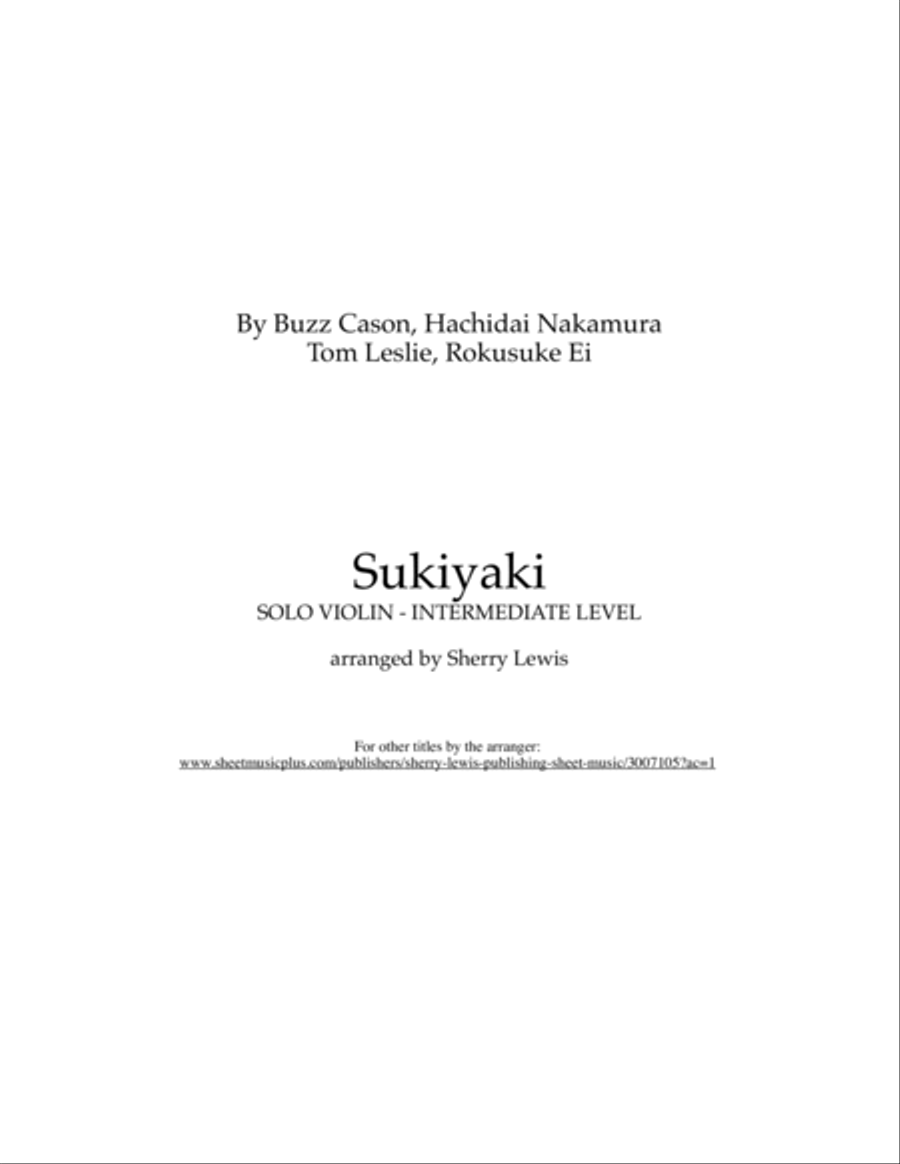 Sukiyaki Violin Solo scores gallery preview page 2