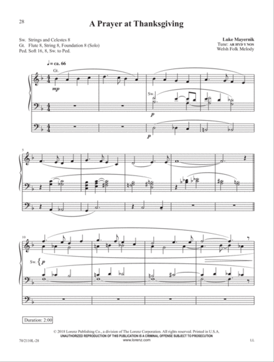 In the Ending of the Year Organ Solo scores gallery preview page 8