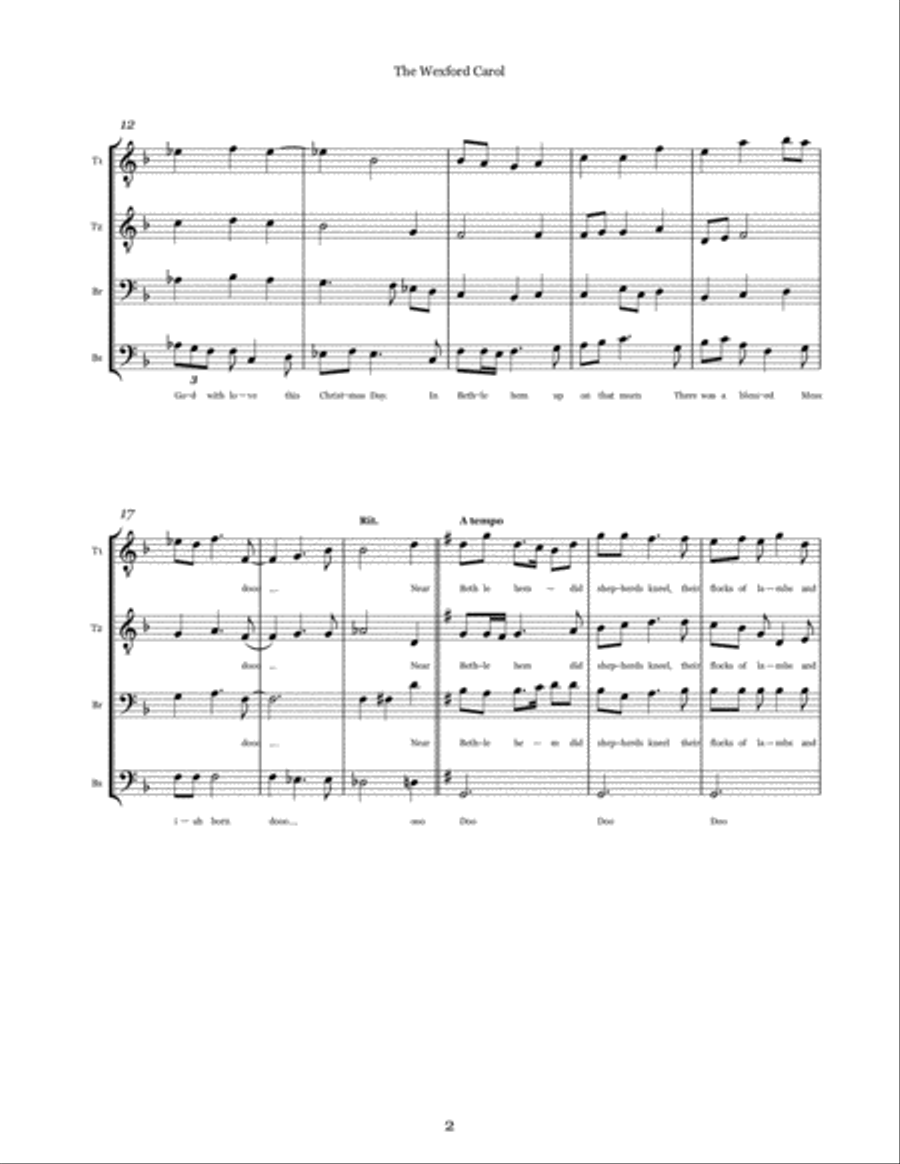 Wexford Carol TTBB scores gallery preview page 2