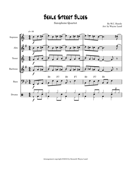 Beale Street Blues (Saxophone Quartet)