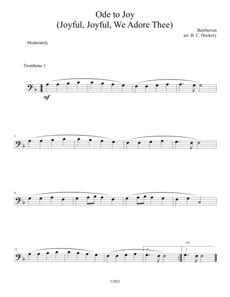 20 Easter Hymn Duets for 2 Trombones and Piano: Vols. 1 & 2 image number null