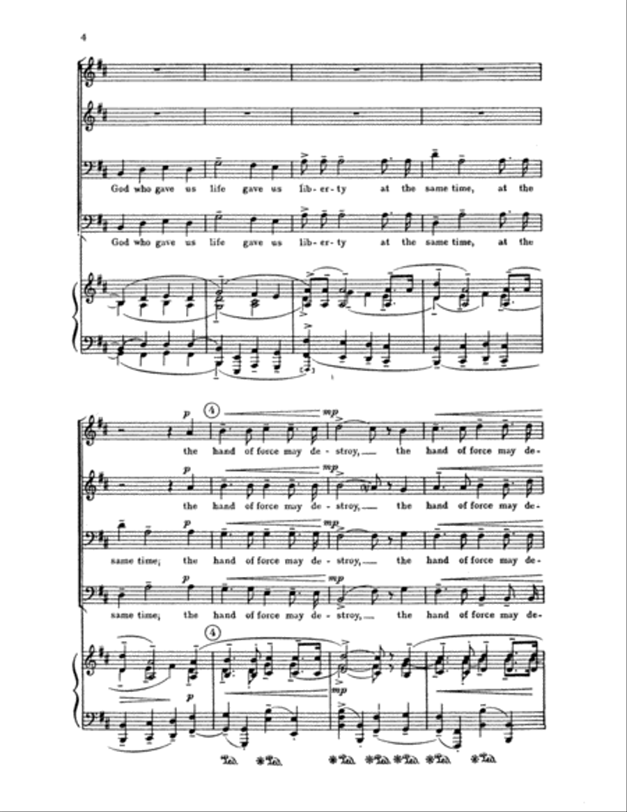 Two Passages from The Testament of Freedom TTBB scores gallery preview page 5